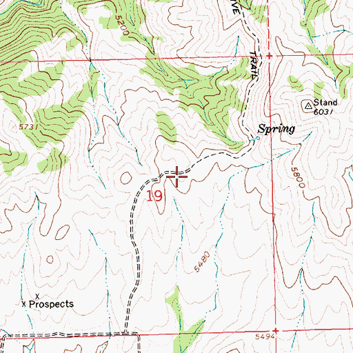 Topographic Map of Sheep Drive Trail, ID