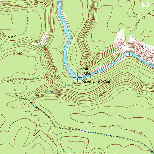 Topographic Map of Sheep Falls, ID