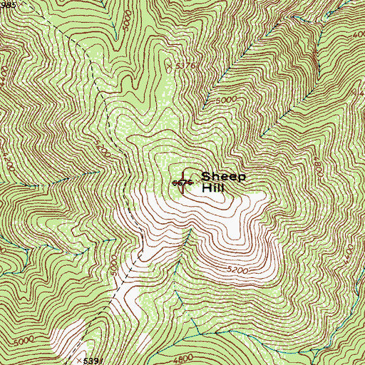 Topographic Map of Sheep Hill, ID