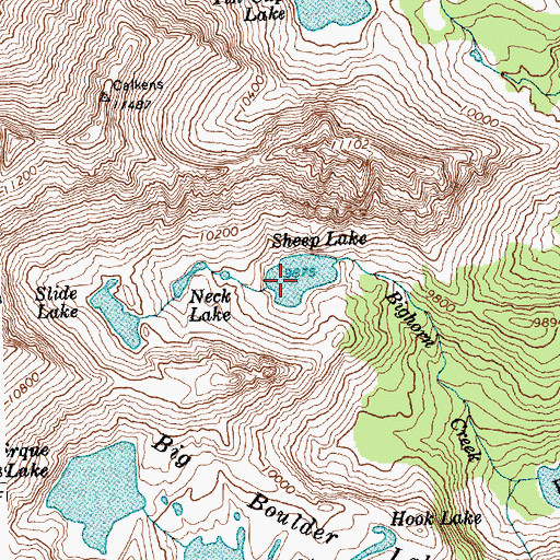 Topographic Map of Sheep Lake, ID