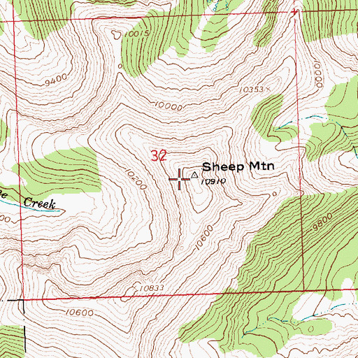 Topographic Map of Sheep Mountain, ID