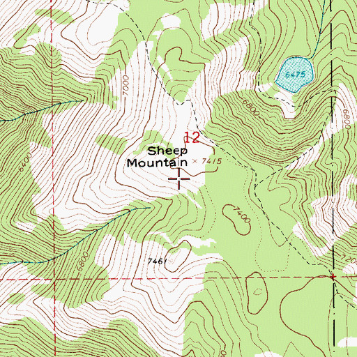 Topographic Map of Sheep Mountain, ID