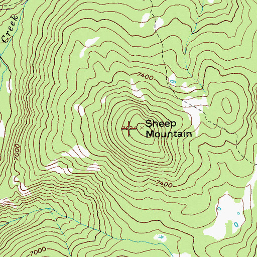 Topographic Map of Sheep Mountain, ID