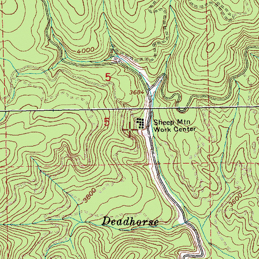 Topographic Map of Sheep Mountain Work Center, ID
