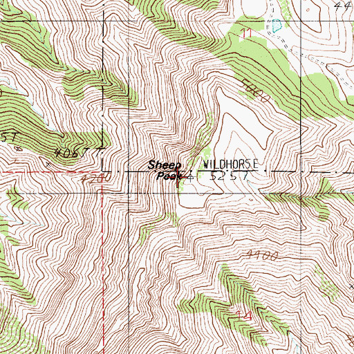 Topographic Map of Sheep Peak, ID