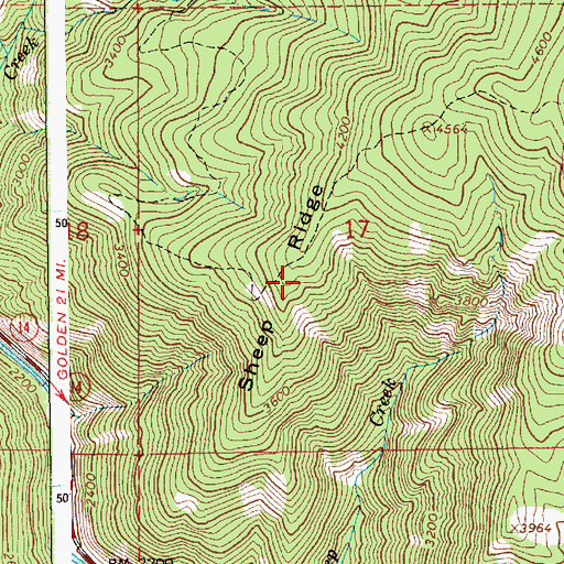 Topographic Map of Sheep Ridge, ID