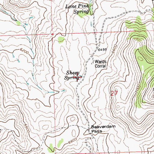 Topographic Map of Sheep Spring, ID