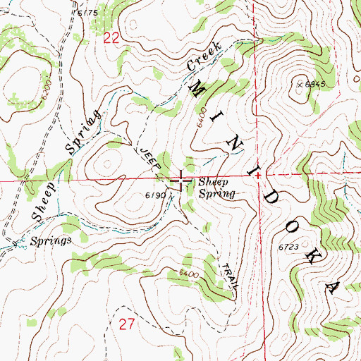 Topographic Map of Sheep Spring, ID