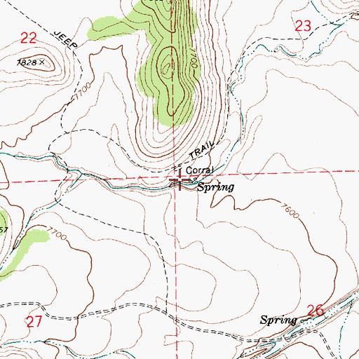 Topographic Map of Corral Spring, AZ