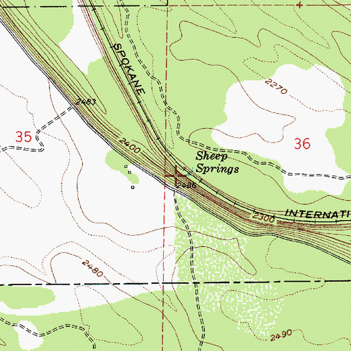 Topographic Map of Sheep Springs, ID