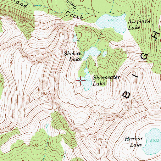 Topographic Map of Sheepeater Lake, ID