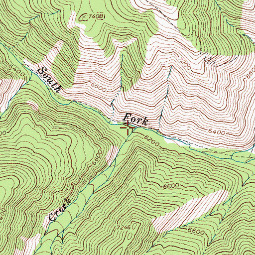 Topographic Map of Sheldon Creek, ID