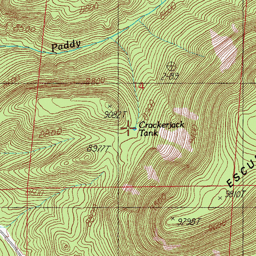 Topographic Map of Crackerjack Tank, AZ