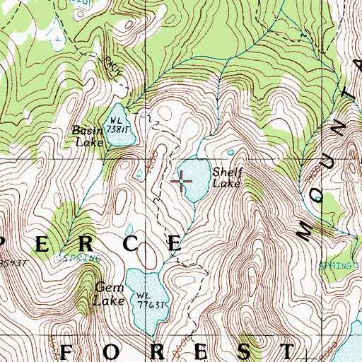 Topographic Map of Shelf Lake, ID