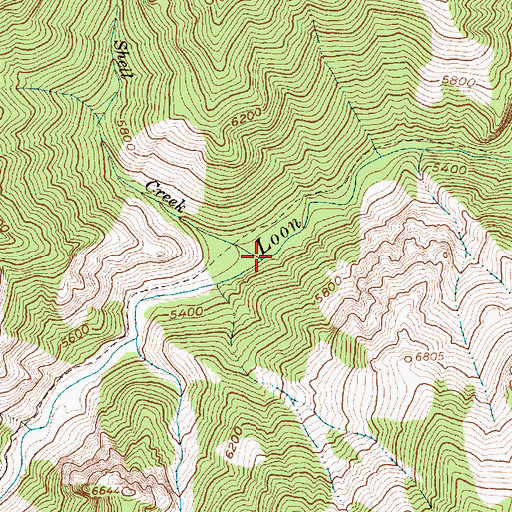 Topographic Map of Shell Creek, ID