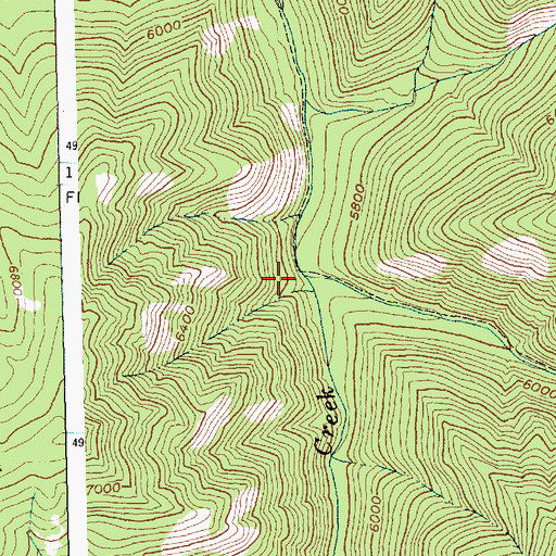 Topographic Map of Shellrock Creek, ID