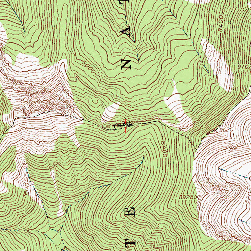 Topographic Map of Shellrock Ridge Trail, ID