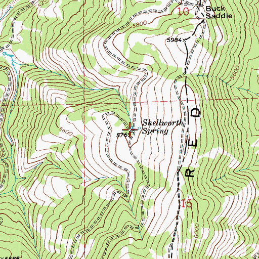Topographic Map of Shellworth Spring, ID