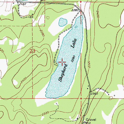 Topographic Map of Shepherd Lake, ID