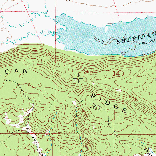 Topographic Map of Sheridan Ridge, ID