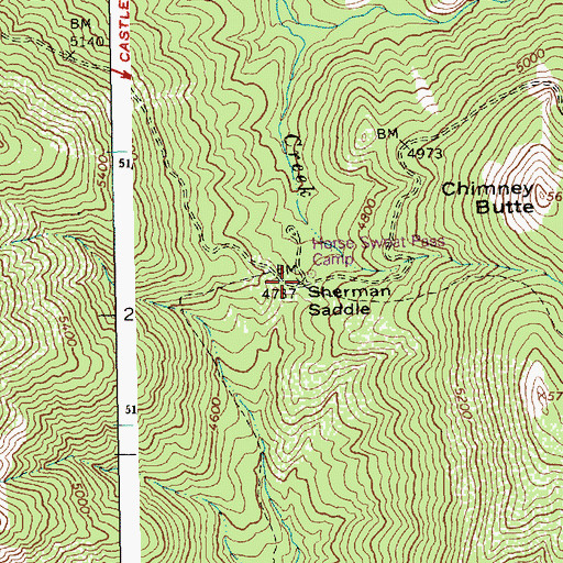 Topographic Map of Sherman Saddle, ID