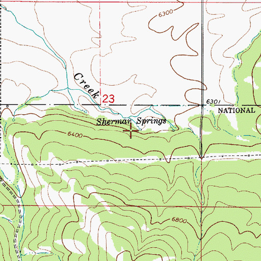 Topographic Map of Sherman Springs, ID