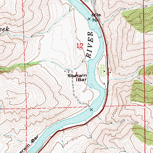 Topographic Map of Sherwin Bar, ID