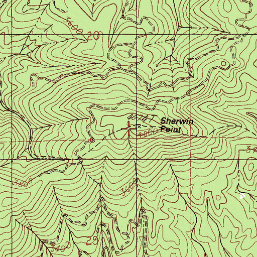 Topographic Map of Sherwin Point, ID