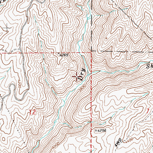 Topographic Map of Shingle Creek, ID