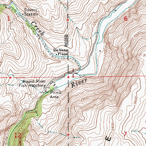 Topographic Map of Shingle Creek, ID
