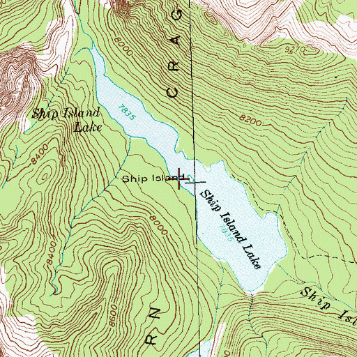 Topographic Map of Ship Island, ID