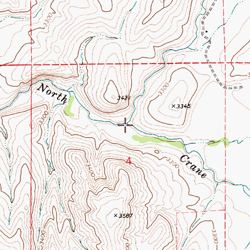 Topographic Map of Shirts Creek, ID