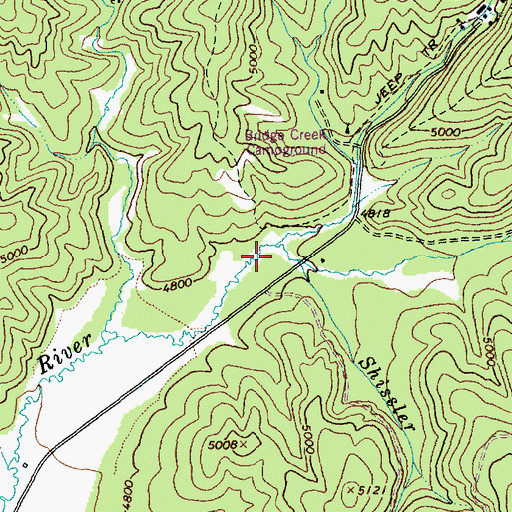Topographic Map of Shissler Creek, ID