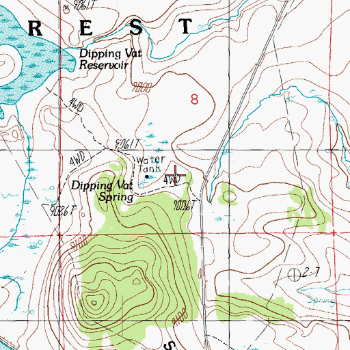 Topographic Map of Dipping Vat Spring, AZ