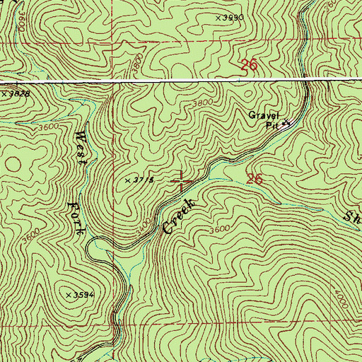 Topographic Map of Shite Creek, ID