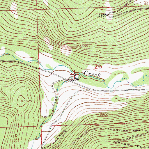 Topographic Map of Shoot Creek, ID