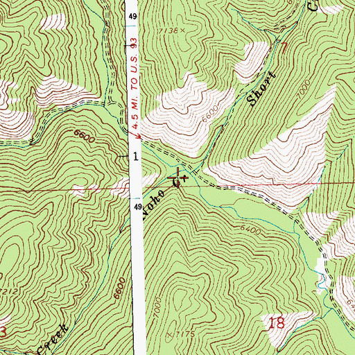 Topographic Map of Short Creek, ID