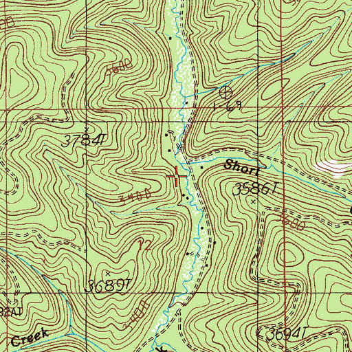 Topographic Map of Short Creek, ID