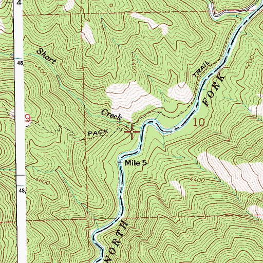 Topographic Map of Short Creek, ID