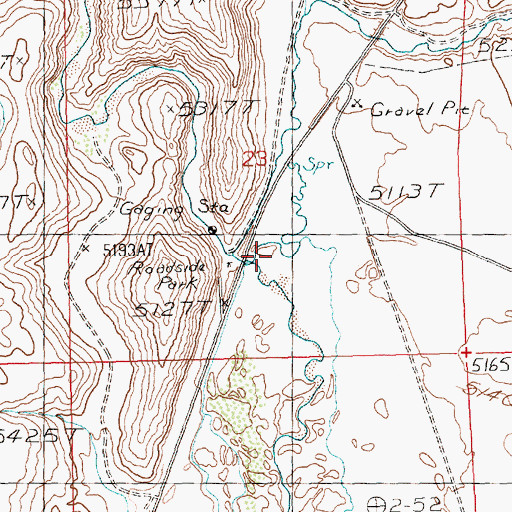 Topographic Map of Shoshone Creek, NV