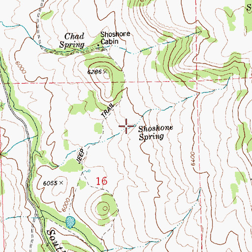 Topographic Map of Shoshone Spring, ID