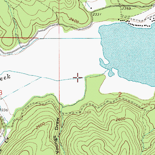 Topographic Map of Shove Creek, ID