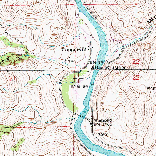 Topographic Map of Shuck Creek, ID
