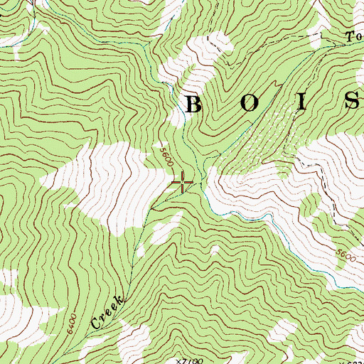 Topographic Map of Siah Creek, ID