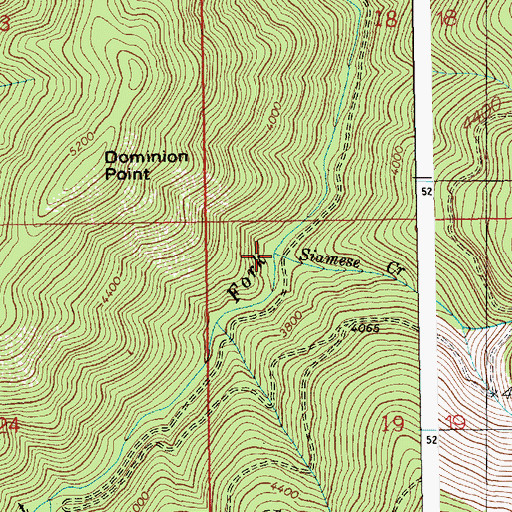 Topographic Map of Siamese Creek, ID