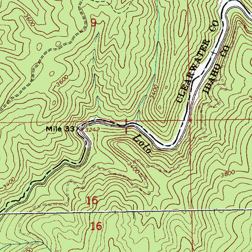 Topographic Map of Siberia Creek, ID
