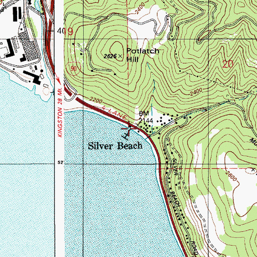 Topographic Map of Silver Beach, ID