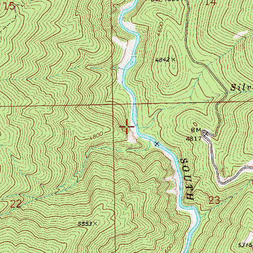 Topographic Map of Silver Creek, ID