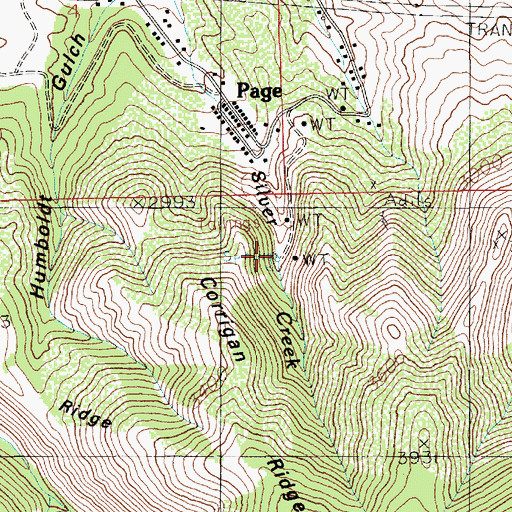 Topographic Map of Silver Creek, ID