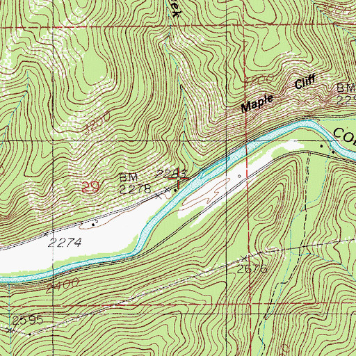 Topographic Map of Silver Creek, ID